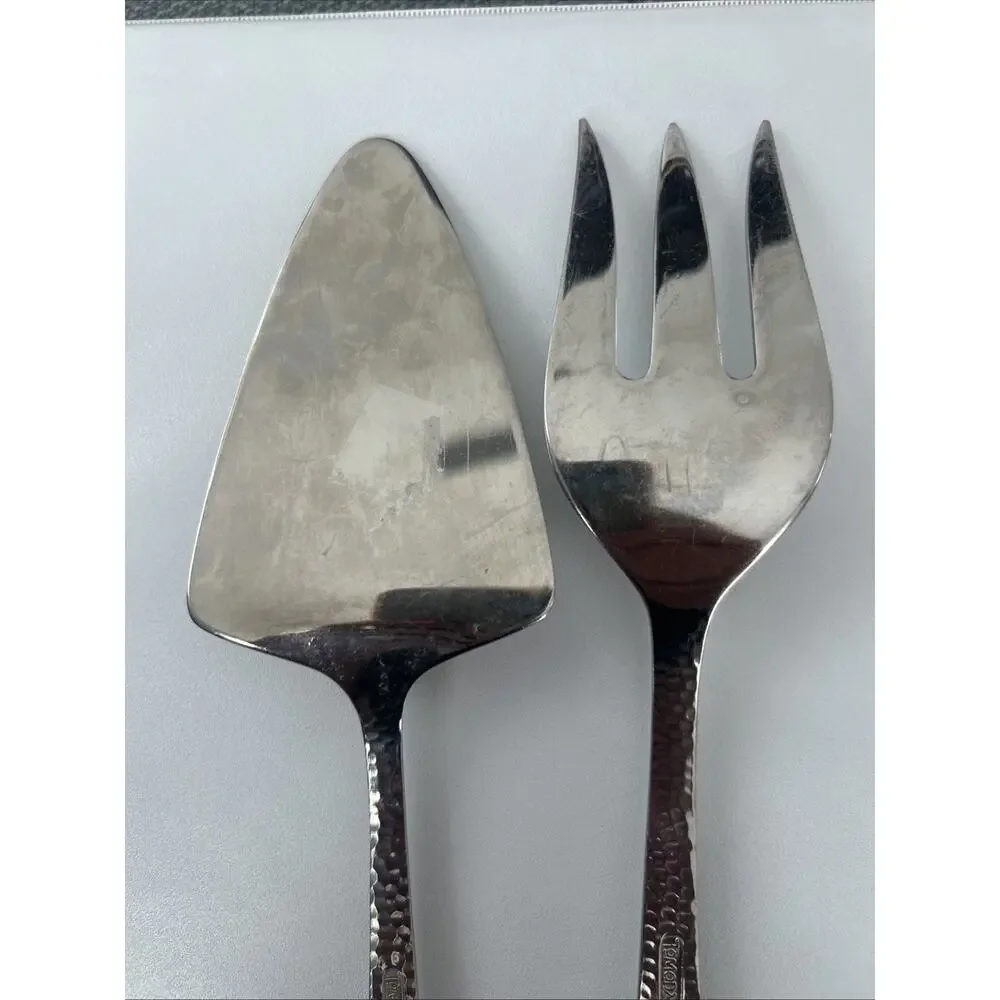 TOMODACHI Hampton Forge Ella Hammered Set Of 2 Serving Pieces Stainless Flatware